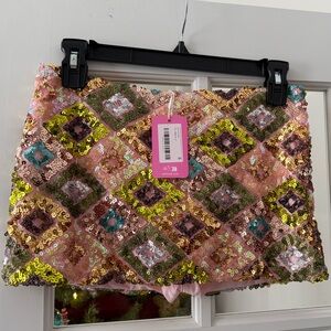 Edikted Naama Sequin Mini Skort Small NWT